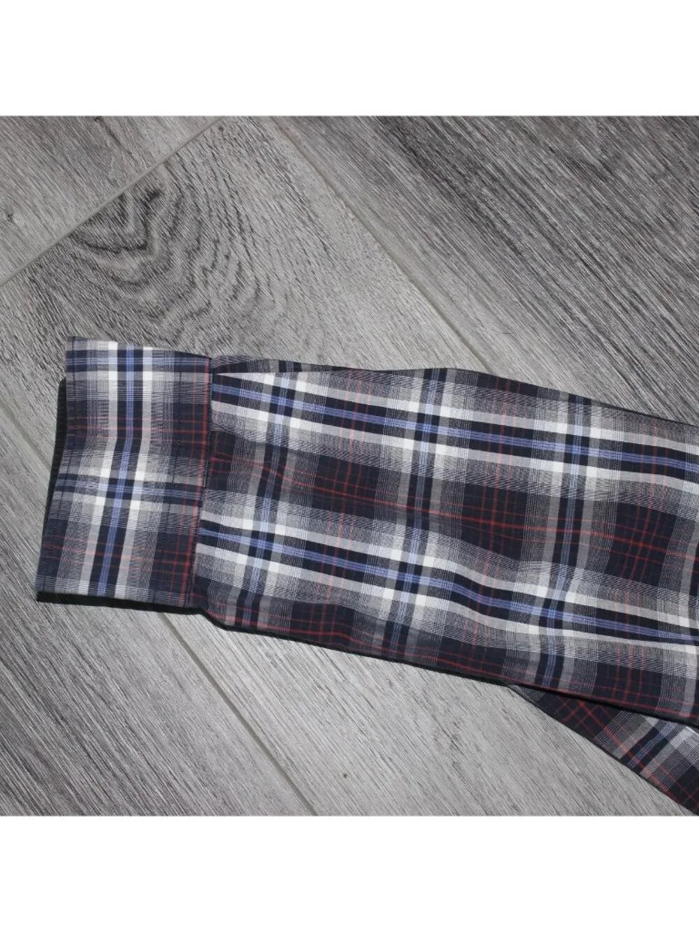 Banana Republic Mens Button Front Plaid Shirt-Blue/Black-Size Large-16-16.5